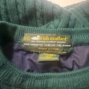 Men’s like new Irish Mallard Cozy Green Ribbed Crewneck Sweater xxl size